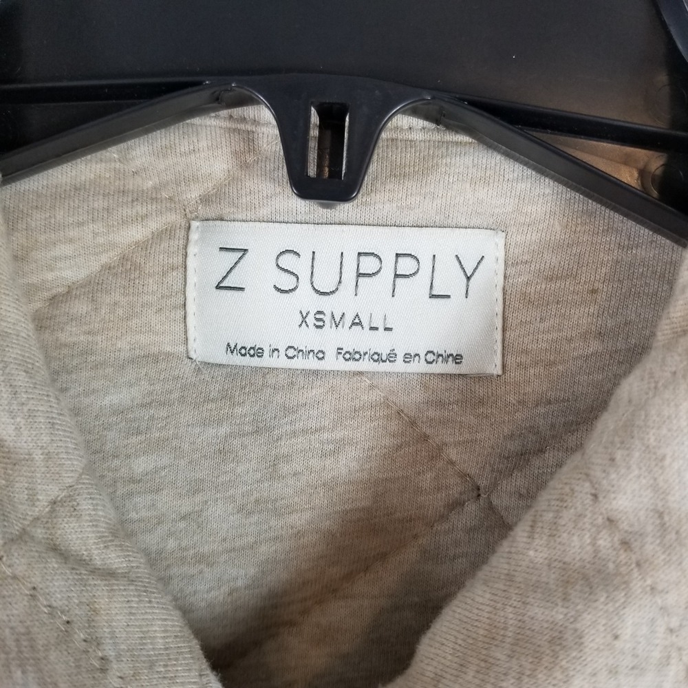 Z Supply Quilted Shirt Jacket Oatmeal Heather Grey Shacket ZJ223884E Womens XS - Picture 3 of 7